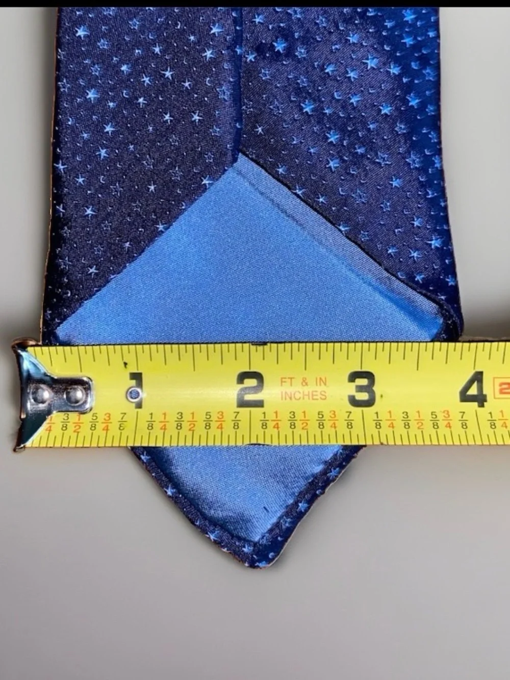 Dunhill Navy Tie with Light Blue Star Pattern